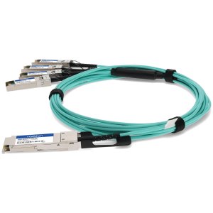 Arista Networks CAB-Q-S-AOC-7M to Fortinet FG-TRAN-QSFP-4XSFP-7M Compatible TAA Compliant 40GBase-AOC QSFP+ to 4xSFP+ Active Optical Cable (850nm, MMF, 7m)