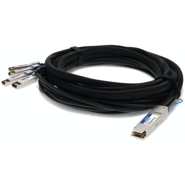 5 m, QSFP+ - 4x SFP+, CU, Passive, 40GBase, Black