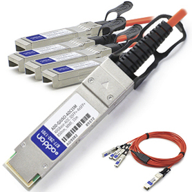 AddOn Networks ADD-QJUSCI-AOC15M InfiniBand/fibre optic cable 15 m QSFP+ 4x SFP+ Orange