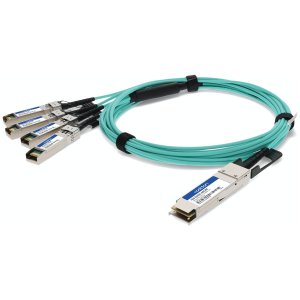 AddOn Networks ADD-QJUSCI-AOC2M InfiniBand/fibre optic cable 2 m QSFP+ 4xSFP+ Aqua colour