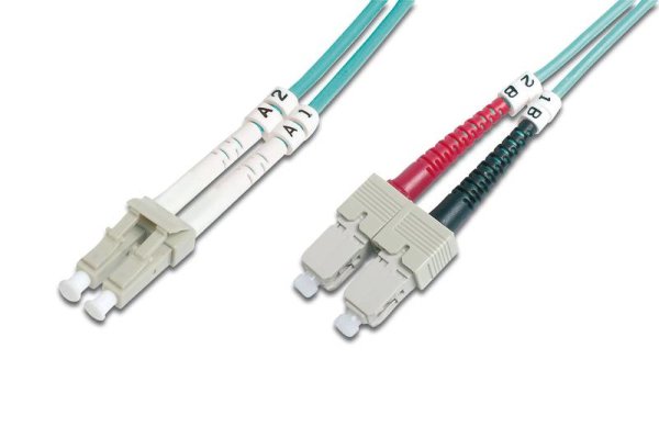 AddOn Networks SC - LC, LOMM, OM4, 10m InfiniBand/fibre optic cable OFC Turquoise