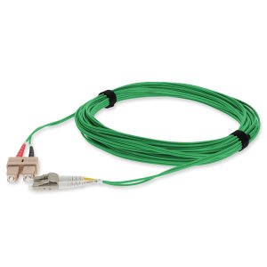 10m SC (Male) to LC (Male) Green OM4 Duplex Fiber OFNR (Riser-Rated) Patch Cable