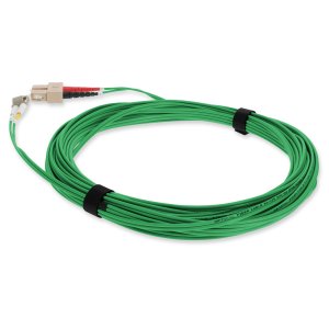 10m SC (Male) to LC (Male) Green OM4 Duplex Fiber OFNR (Riser-Rated) Patch Cable