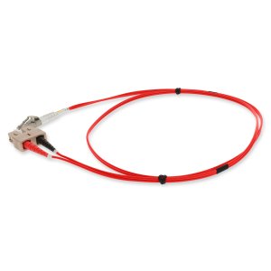 10m SC (male) to LC (male) Red OM4 Duplex Fiber Plenum-Rated TAA Compliant Patch Cable