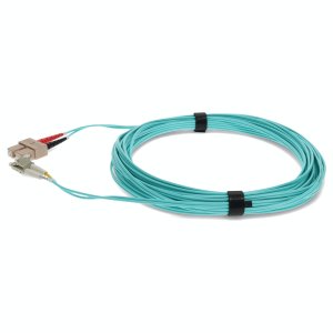 20m SC (Male) to LC (Male) Aqua OM4 Duplex Fiber TAA Compliant OFNR (Riser-Rated) Patch Cable