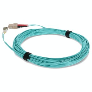 20m SC (Male) to LC (Male) Aqua OM4 Duplex Fiber TAA Compliant OFNR (Riser-Rated) Patch Cable