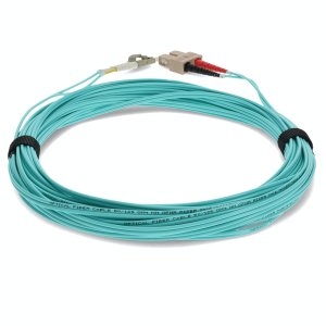 20m SC (Male) to LC (Male) Aqua OM4 Duplex Fiber TAA Compliant OFNR (Riser-Rated) Patch Cable