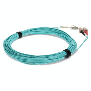 20m SC (Male) to LC (Male) Aqua OM4 Duplex Fiber TAA Compliant OFNR (Riser-Rated) Patch Cable