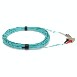 20m SC (Male) to LC (Male) Aqua OM4 Duplex Fiber TAA Compliant OFNR (Riser-Rated) Patch Cable