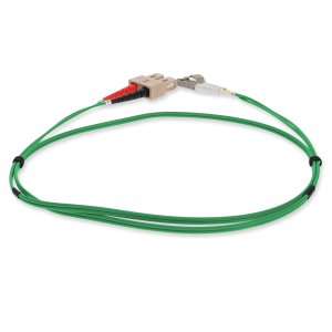 2m LC (Male) to SC (Male) Straight Green OM4 Duplex Plenum Fiber Patch Cable