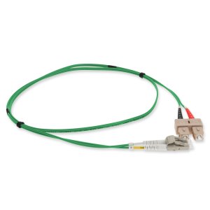 2m LC (Male) to SC (Male) Straight Green OM4 Duplex Plenum Fiber Patch Cable