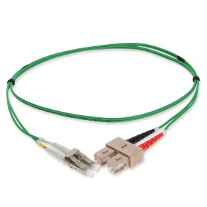 2m LC (Male) to SC (Male) Straight Green OM4 Duplex Plenum Fiber Patch Cable