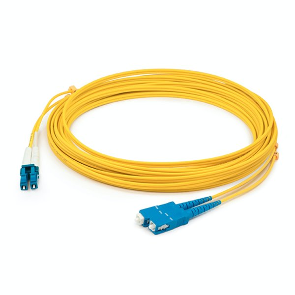 AddOn Networks 34m LC (Male) to SC (Male) Straight Yellow OS2 Duplex OFNR (Riser-Rated) Fiber Patch Cable