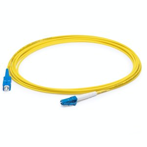 AddOn Networks 34m LC (Male) to SC (Male) Straight Yellow OS2 Simplex OFNR (Riser-Rated) Fiber Patch Cable