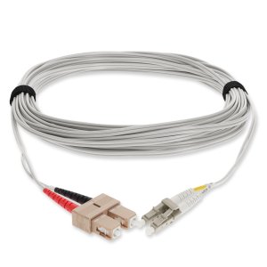 5m LC (Male) to SC (Male) Gray OM4 Duplex Fiber OFNR (Riser-Rated) Patch Cable