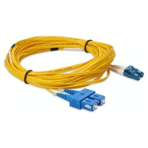 7m SC (Male) to LC (Male) Yellow OS2 Duplex Fiber OFNR (Riser-Rated) Miniboot Patch Cable with 1.6mm Jacket and Serialized Labels