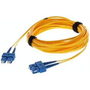 50-pack of 3m SC (Male) to SC (Male) Yellow OS2 Duplex Fiber OFNR (Riser-Rated) TAA Compliant Patch Cables