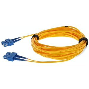 50-pack of 3m SC (Male) to SC (Male) Yellow OS2 Duplex Fiber OFNR (Riser-Rated) TAA Compliant Patch Cables