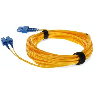 50-pack of 3m SC (Male) to SC (Male) Yellow OS2 Duplex Fiber OFNR (Riser-Rated) TAA Compliant Patch Cables