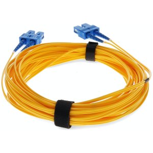 50-pack of 3m SC (Male) to SC (Male) Yellow OS2 Duplex Fiber OFNR (Riser-Rated) TAA Compliant Patch Cables