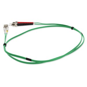 1m ST (Male) to LC (Male) Green OM1 Duplex Fiber OFNR (Riser-Rated) Patch Cable