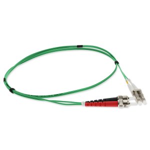 1m ST (Male) to LC (Male) Green OM1 Duplex Fiber OFNR (Riser-Rated) Patch Cable