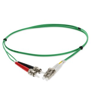 1m ST (Male) to LC (Male) Green OM1 Duplex Fiber OFNR (Riser-Rated) Patch Cable