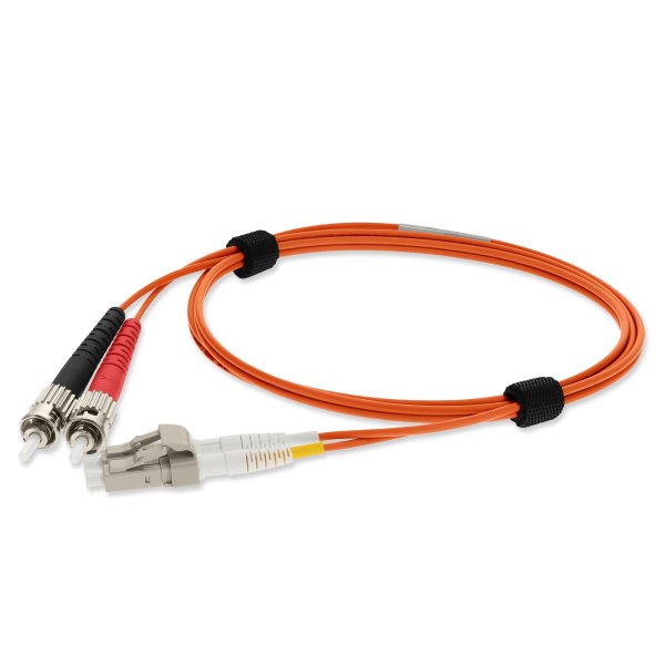 1m LC (Male) to ST (Male) Orange OM1 Duplex Fiber OFNP (Plenum-Rated) TAA Compliant Patch Cable