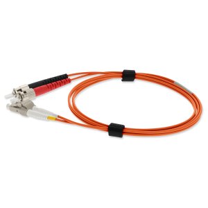 1m LC (Male) to ST (Male) Orange OM1 Duplex Fiber OFNP (Plenum-Rated) TAA Compliant Patch Cable