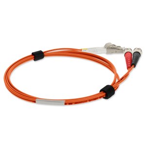 1m LC (Male) to ST (Male) Orange OM1 Duplex Fiber OFNP (Plenum-Rated) TAA Compliant Patch Cable