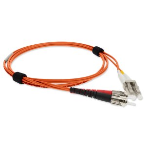 1m LC (Male) to ST (Male) Orange OM1 Duplex Fiber OFNP (Plenum-Rated) TAA Compliant Patch Cable