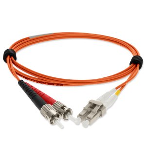 1m LC (Male) to ST (Male) Orange OM1 Duplex Fiber OFNP (Plenum-Rated) TAA Compliant Patch Cable