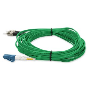 1m LC (Male) to ST (Male) Green OS2 Duplex Fiber OFNR (Riser-Rated) TAA Compliant Fiber Patch Cable