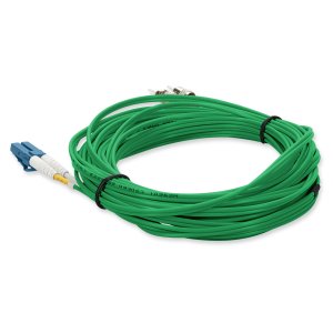 1m LC (Male) to ST (Male) Green OS2 Duplex Fiber OFNR (Riser-Rated) TAA Compliant Fiber Patch Cable