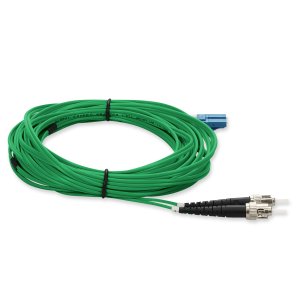 1m LC (Male) to ST (Male) Green OS2 Duplex Fiber OFNR (Riser-Rated) TAA Compliant Fiber Patch Cable