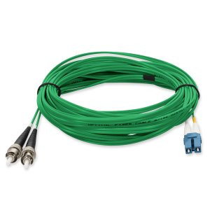 1m LC (Male) to ST (Male) Green OS2 Duplex Fiber OFNR (Riser-Rated) TAA Compliant Fiber Patch Cable