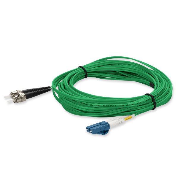 2m LC (Male) to ST (Male) Green OS2 Duplex Fiber OFNR (Riser-Rated) Patch Cable