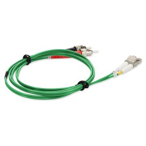 3m LC (Male) to ST (Male) Green OM4 Duplex Fiber OFNR (Riser-Rated) TAA Compliant Fiber Patch Cable