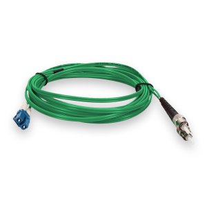 3m LC (Male) to ST (Male) Green OS2 Duplex Fiber OFNP (Plenum-Rated) TAA Compliant Fiber Patch Cable