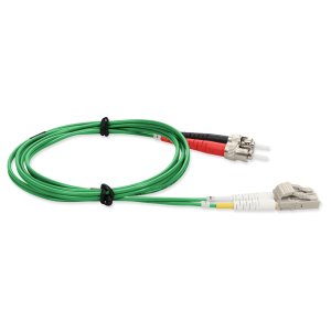 6m LC (Male) to ST (Male) Green OM4 Duplex Fiber OFNR (Riser-Rated) TAA Compliant Fiber Patch Cable