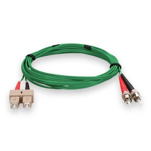 2m ST (Male) to SC (Male) Green OM1 Duplex Fiber OFNR (Riser-Rated) Patch Cable