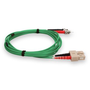 3m ST (Male) to SC (Male) Green OM1 Duplex Fiber OFNR (Riser-Rated) Patch Cable