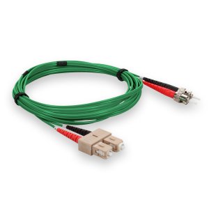 3m ST (Male) to SC (Male) Green OM1 Duplex Fiber OFNR (Riser-Rated) Patch Cable