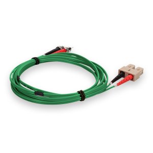 3m ST (Male) to SC (Male) Green OM1 Duplex Fiber OFNR (Riser-Rated) TAA Compliant Patch Cable