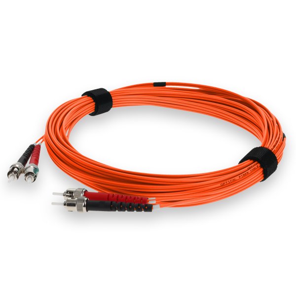 1m ST (Male) to ST (Male) Orange OM4 Duplex Fiber OFNR (Riser-Rated) Patch Cable