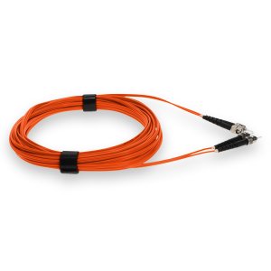 1m ST (Male) to ST (Male) Orange OS2 Duplex Fiber OFNR (Riser-Rated) Patch Cable