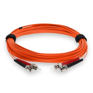 2m ST (Male) to ST (Male) Orange OM4 Duplex Fiber OFNR (Riser-Rated) Patch Cable