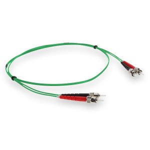 2m ST (Male) to ST (Male) Green OM1 Duplex Fiber OFNR (Riser-Rated) Patch Cable