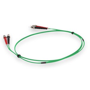 3m ST (Male) to ST (Male) Green OM1 Duplex Fiber OFNR (Riser-Rated) Patch Cable