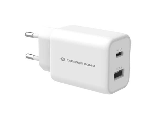 Conceptronic ALTHEA 2-Port 33W USB PD PPS Charger, QC 3.0